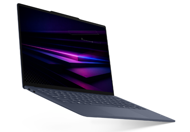 Official Lenovo render of the blue Yoga Slim 7i Ultra Aura Edition laptop